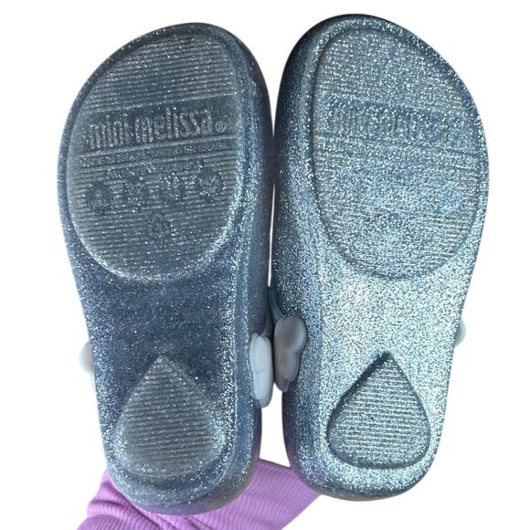 Mini Melissa Girl's Silver Unicorn Flat Mary Jane Shoes Size US 8 - Picture 7 of 8